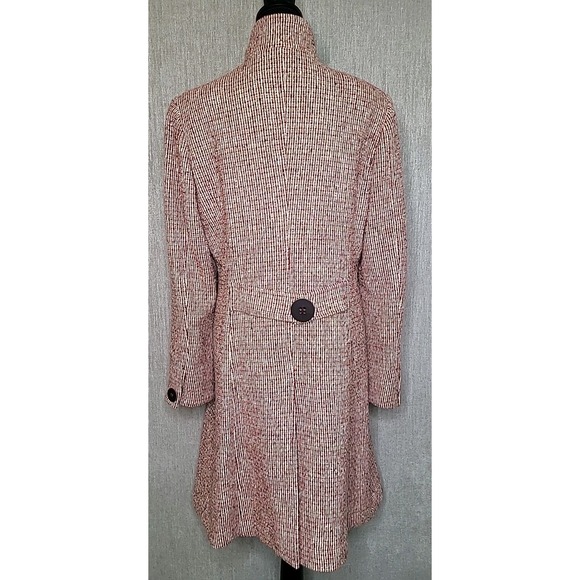 Max & Co Wool Blend Tweed Long Coat Womens 12 Classic Winter Made in Italy Retro - Picture 7 of 15